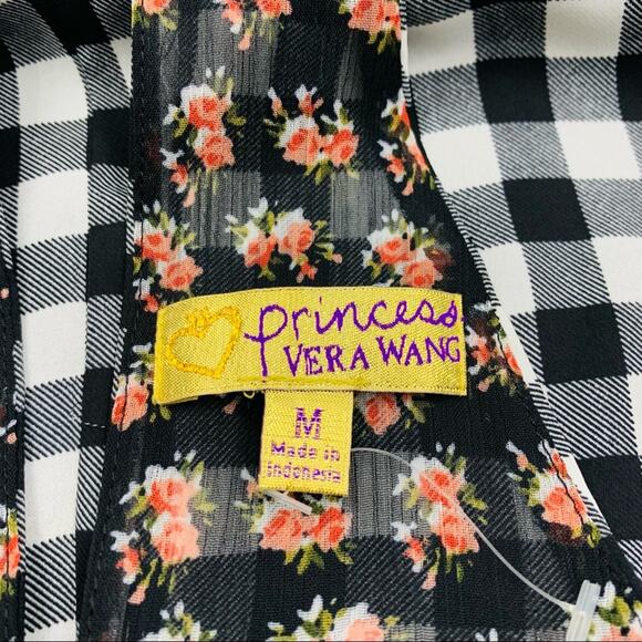 Princess Vera Wang Black White Floral Plaid Dress - Picture 11 of 12